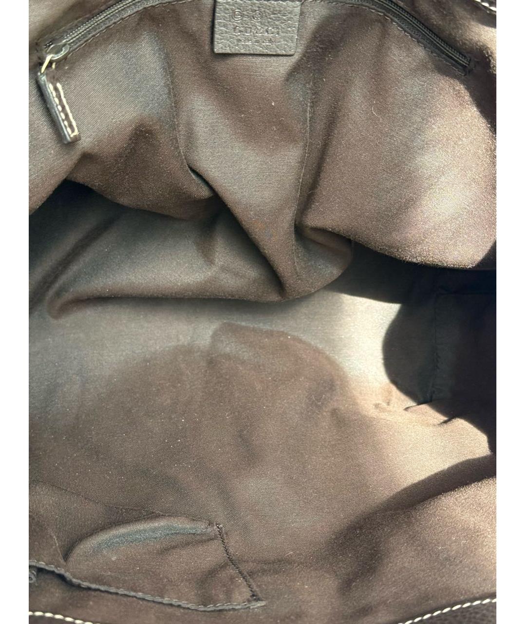 GUCCI Коричневая тканевая сумка с короткими ручками, фото 8