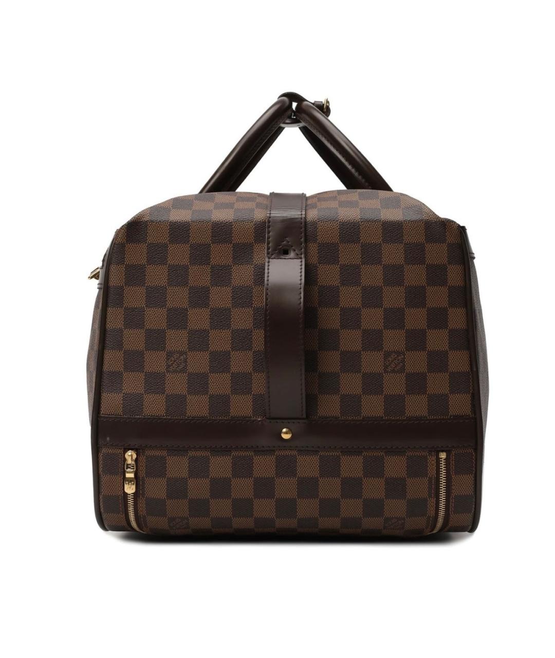 LOUIS VUITTON Коричневая кожаная дорожная/спортивная сумка, фото 5