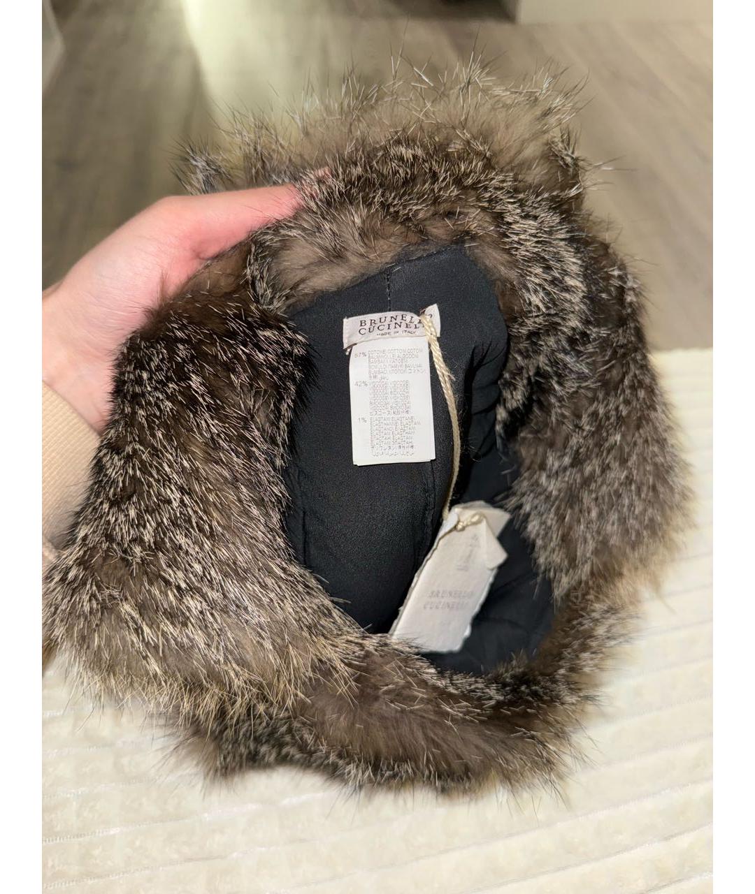 BRUNELLO CUCINELLI Темно-синяя хлопковая шапка, фото 3