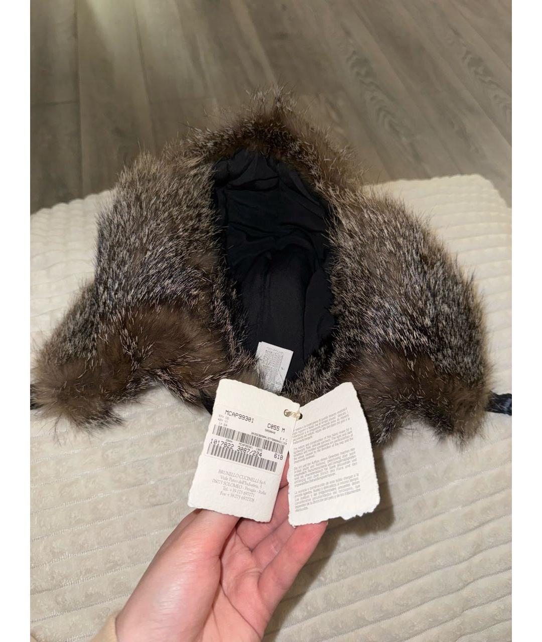 BRUNELLO CUCINELLI Темно-синяя хлопковая шапка, фото 7
