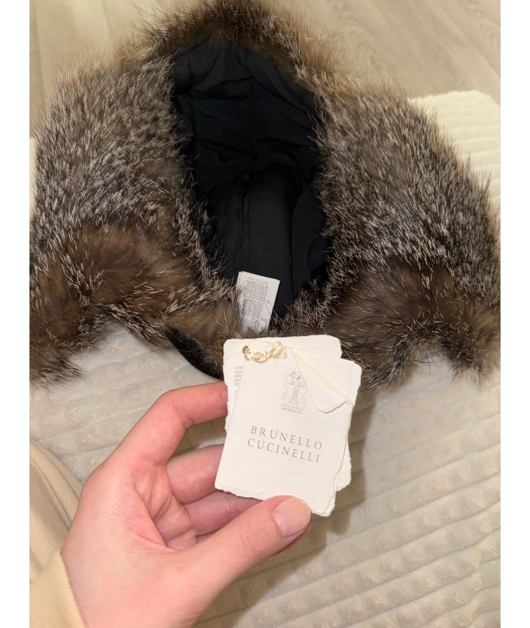BRUNELLO CUCINELLI Темно-синяя хлопковая шапка, фото 6
