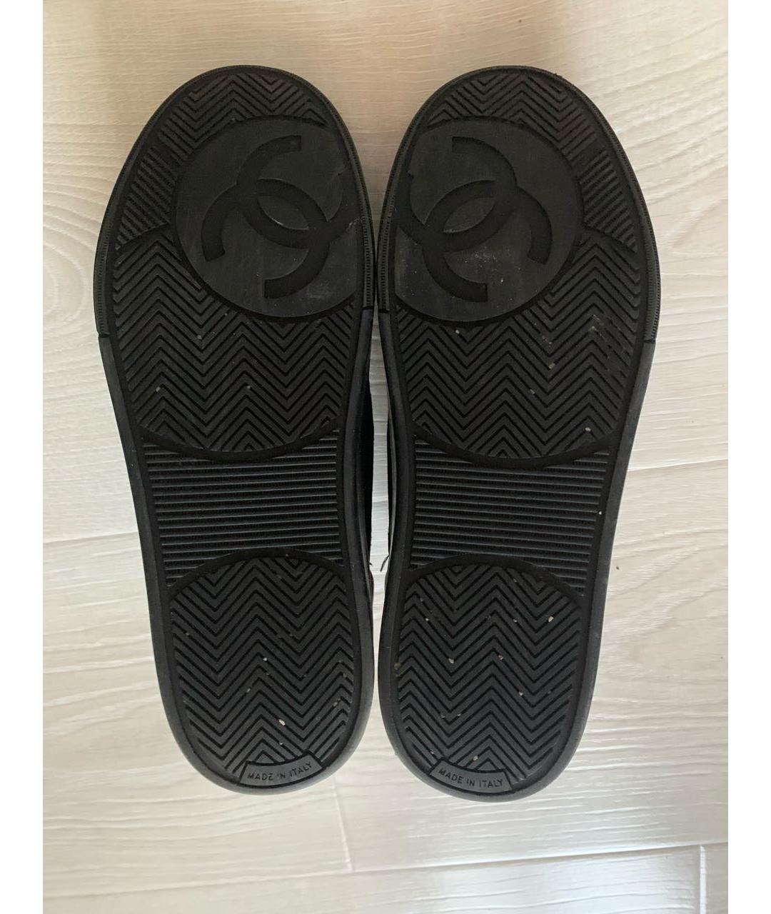 CHANEL Черные кожаные кроссовки, фото 8