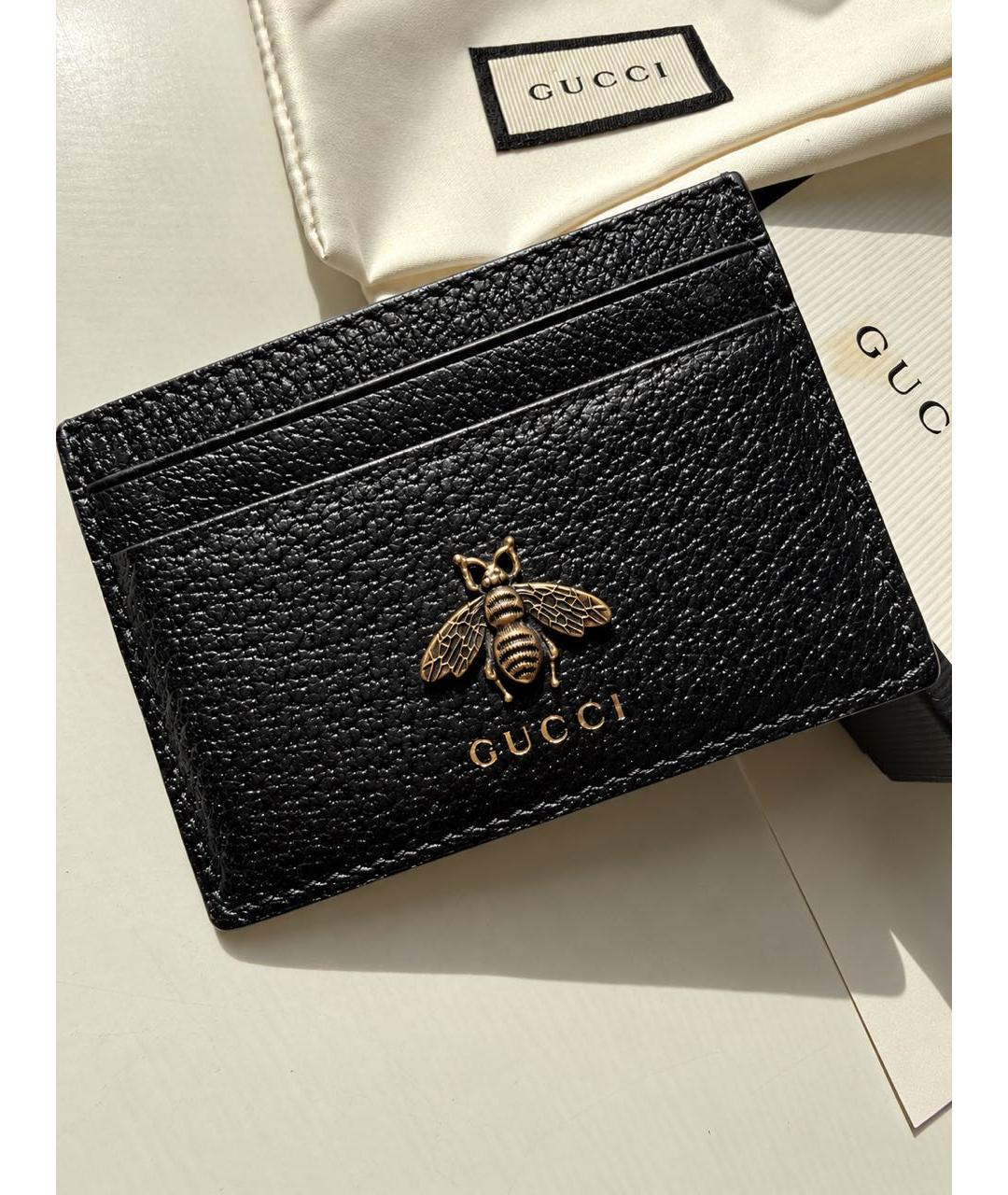 GUCCI Черный кожаный кардхолдер, фото 4