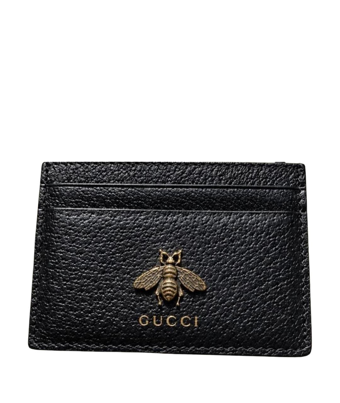 GUCCI Черный кожаный кардхолдер, фото 1