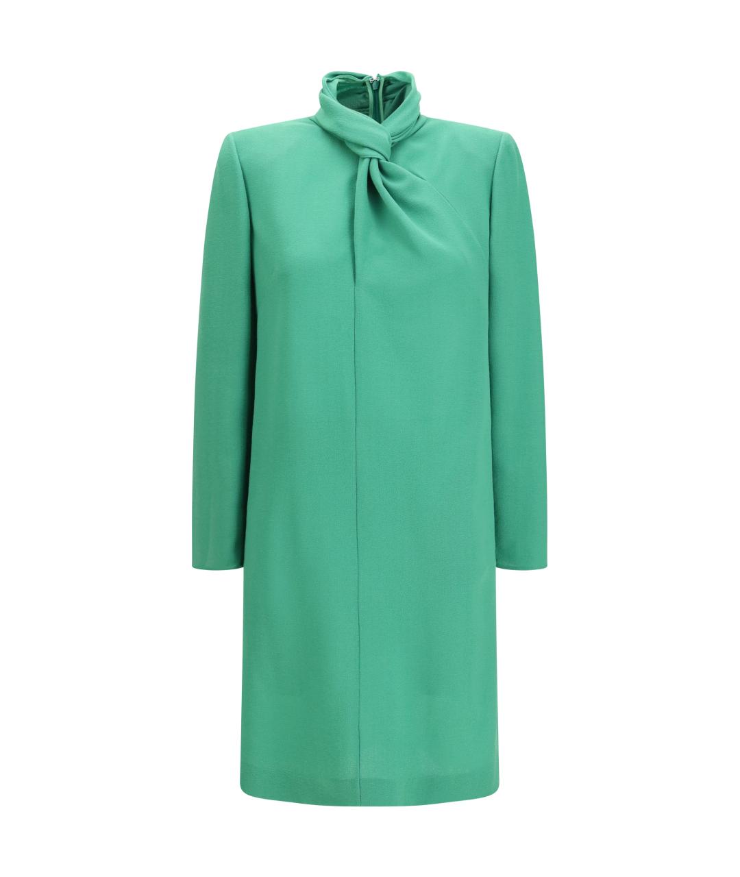 VALENTINO Зеленое шерстяное платье, фото 4