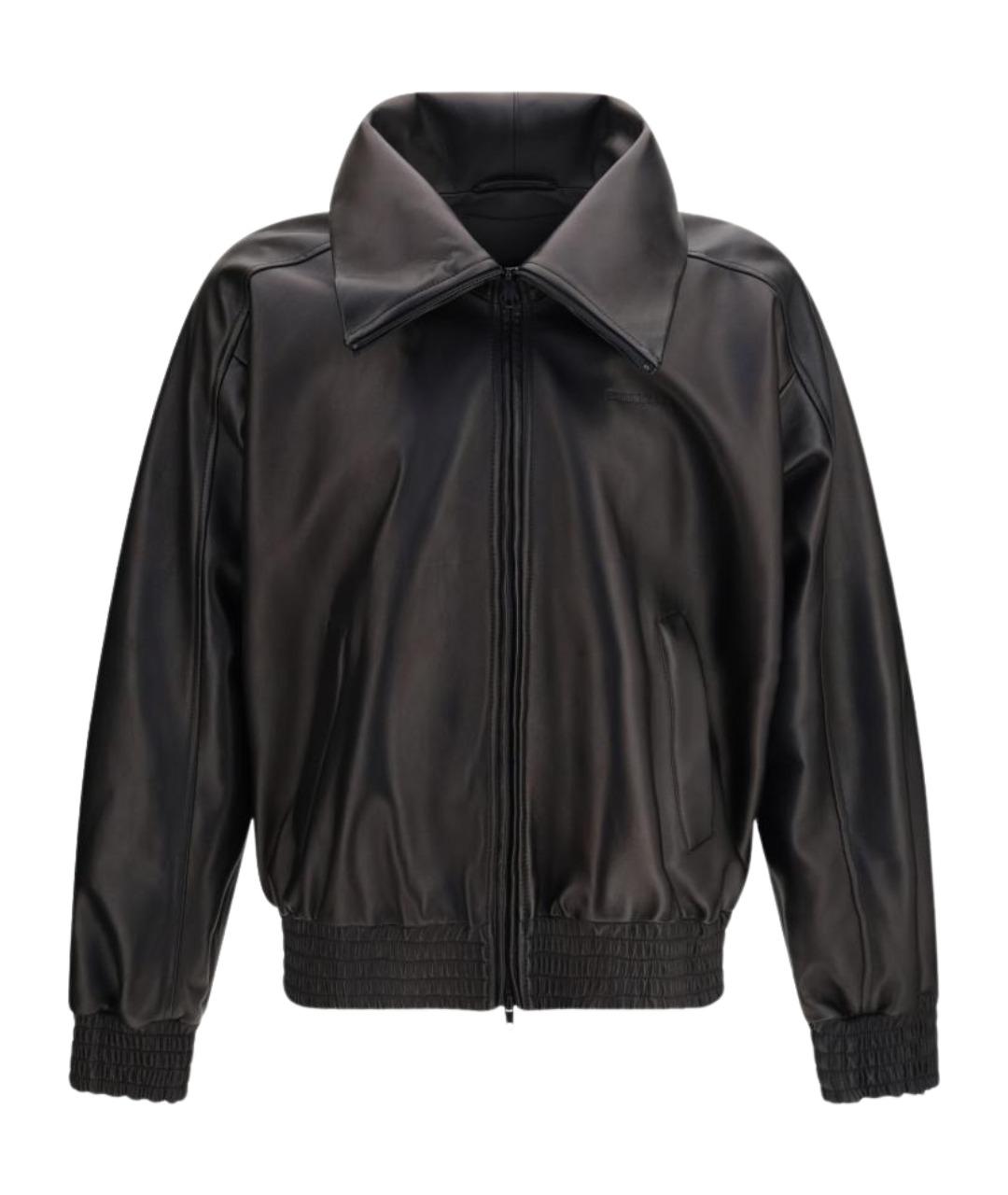 BALENCIAGA Черная кожаная куртка, фото 1
