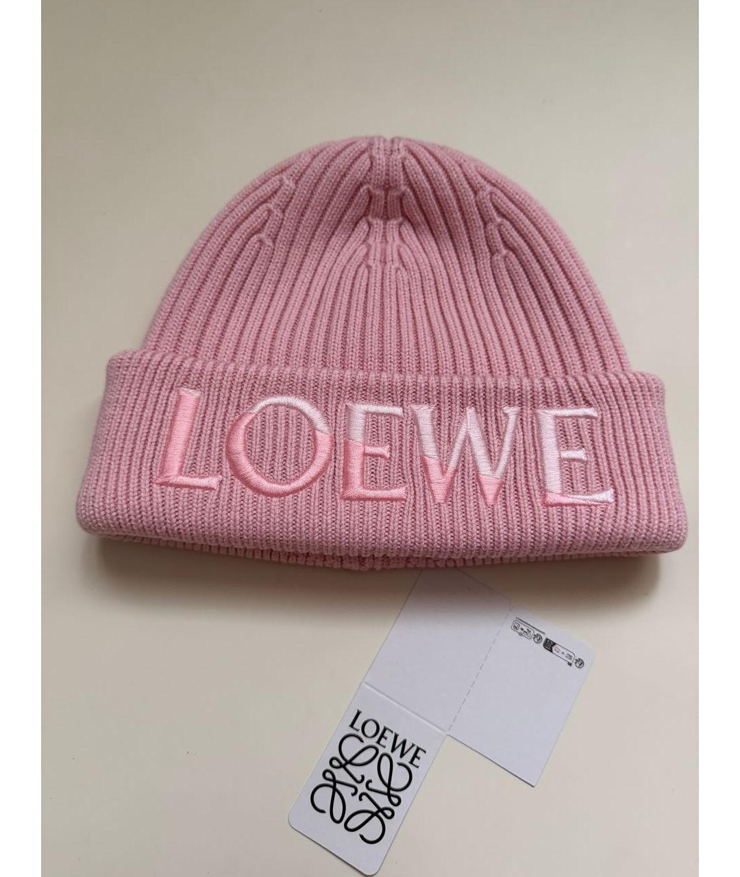 LOEWE Розовая шерстяная шапка, фото 3