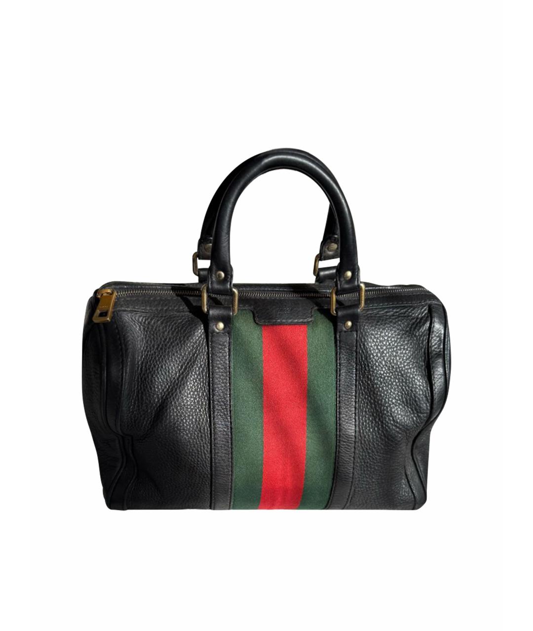 GUCCI Черная кожаная сумка с короткими ручками, фото 1