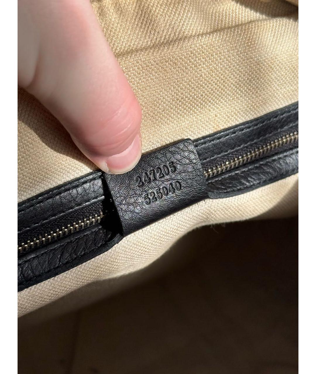 GUCCI Черная кожаная сумка с короткими ручками, фото 6