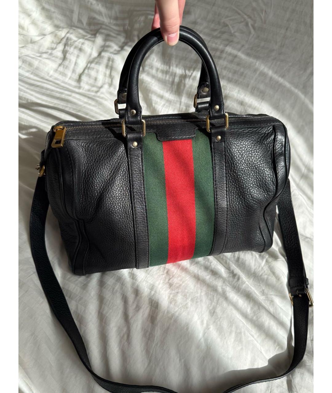 GUCCI Черная кожаная сумка с короткими ручками, фото 8