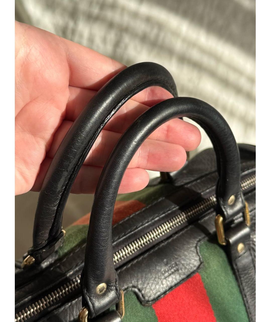GUCCI Черная кожаная сумка с короткими ручками, фото 4