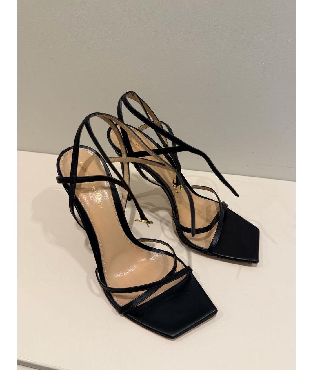 GIANVITO ROSSI Черные кожаные босоножки, фото 6