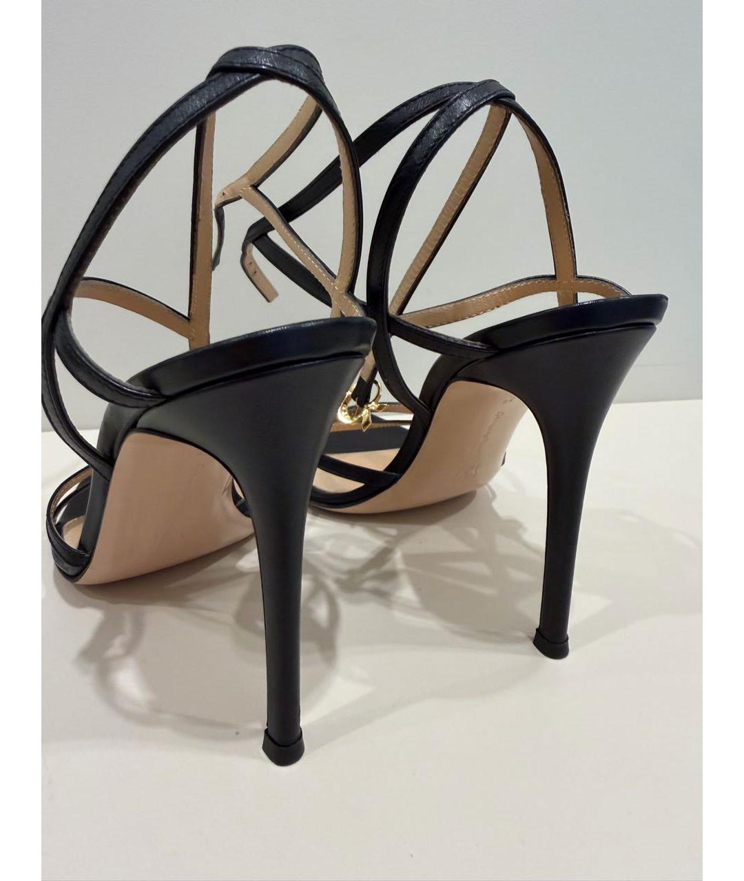 GIANVITO ROSSI Черные кожаные босоножки, фото 3
