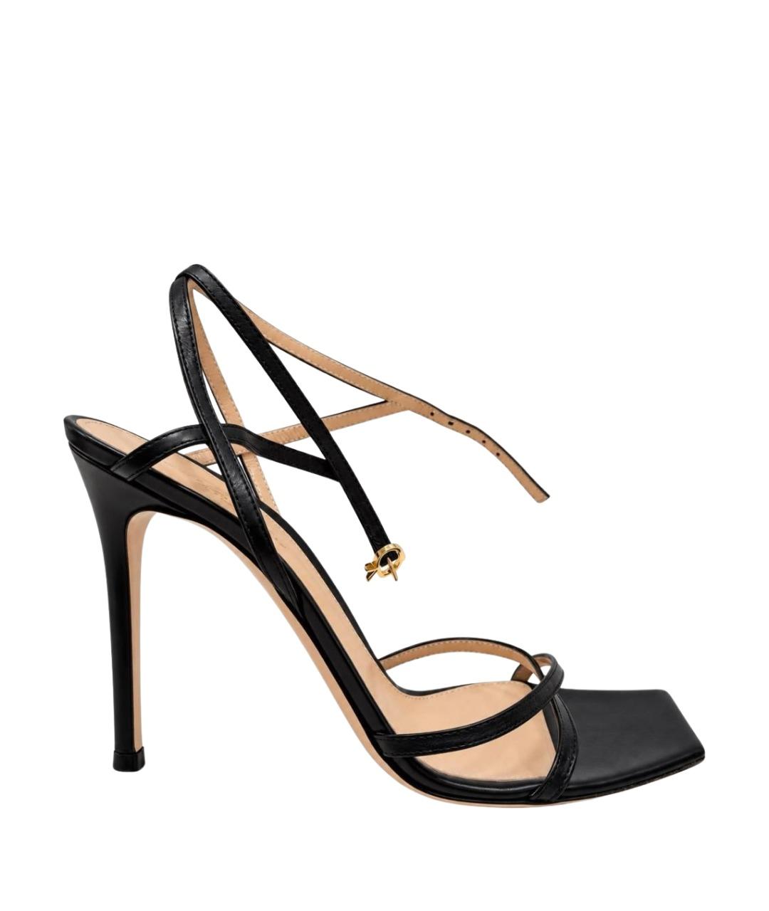 GIANVITO ROSSI Черные кожаные босоножки, фото 1