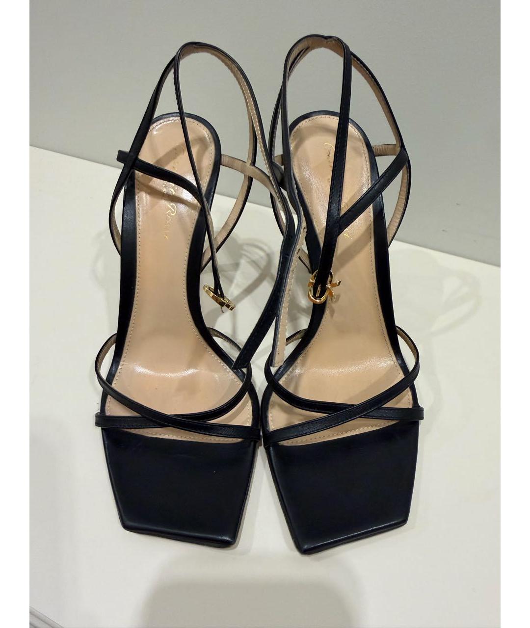 GIANVITO ROSSI Черные кожаные босоножки, фото 2