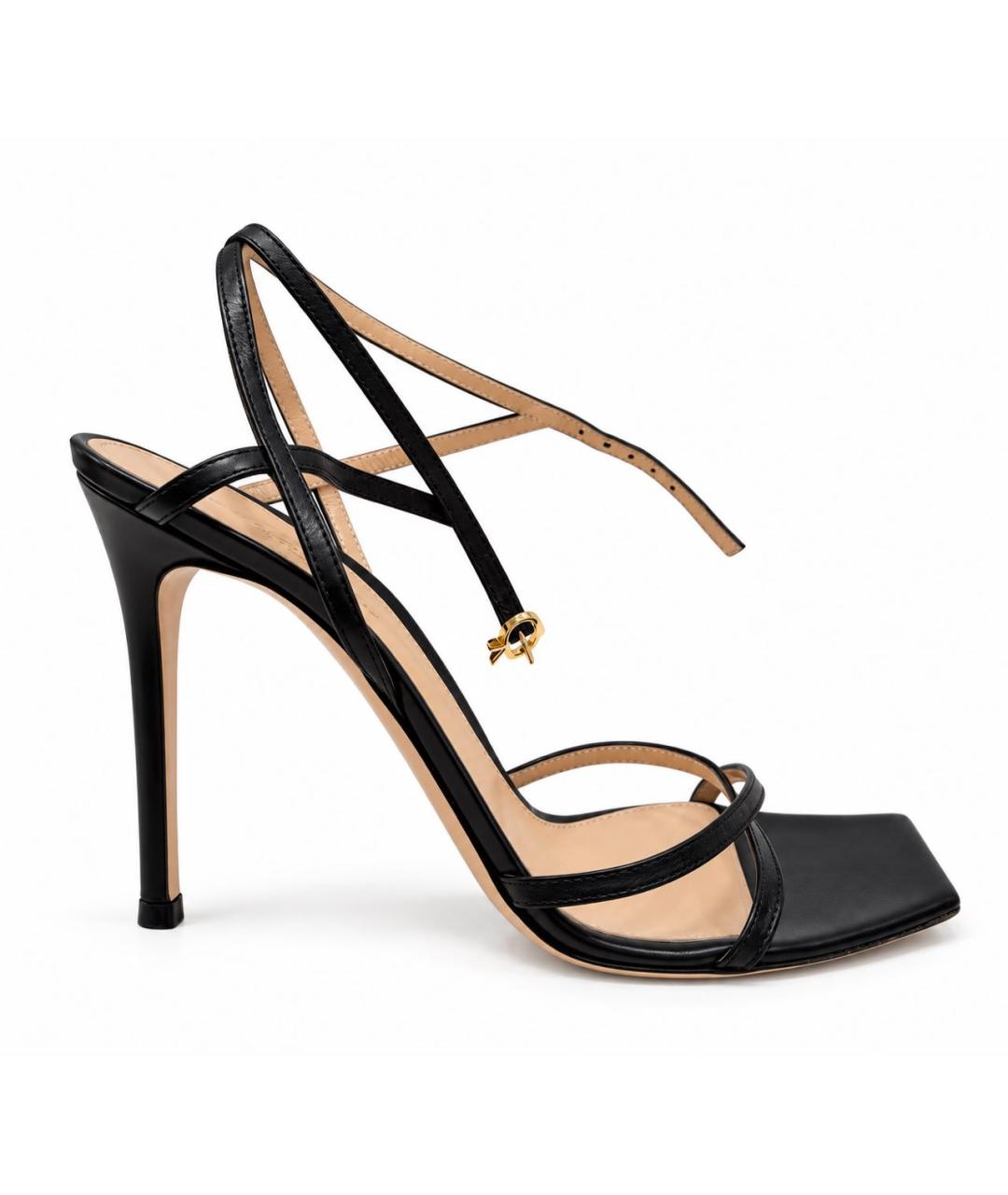 GIANVITO ROSSI Черные кожаные босоножки, фото 7