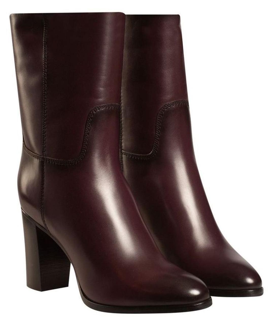 SANTONI Бордовые кожаные ботильоны, фото 2