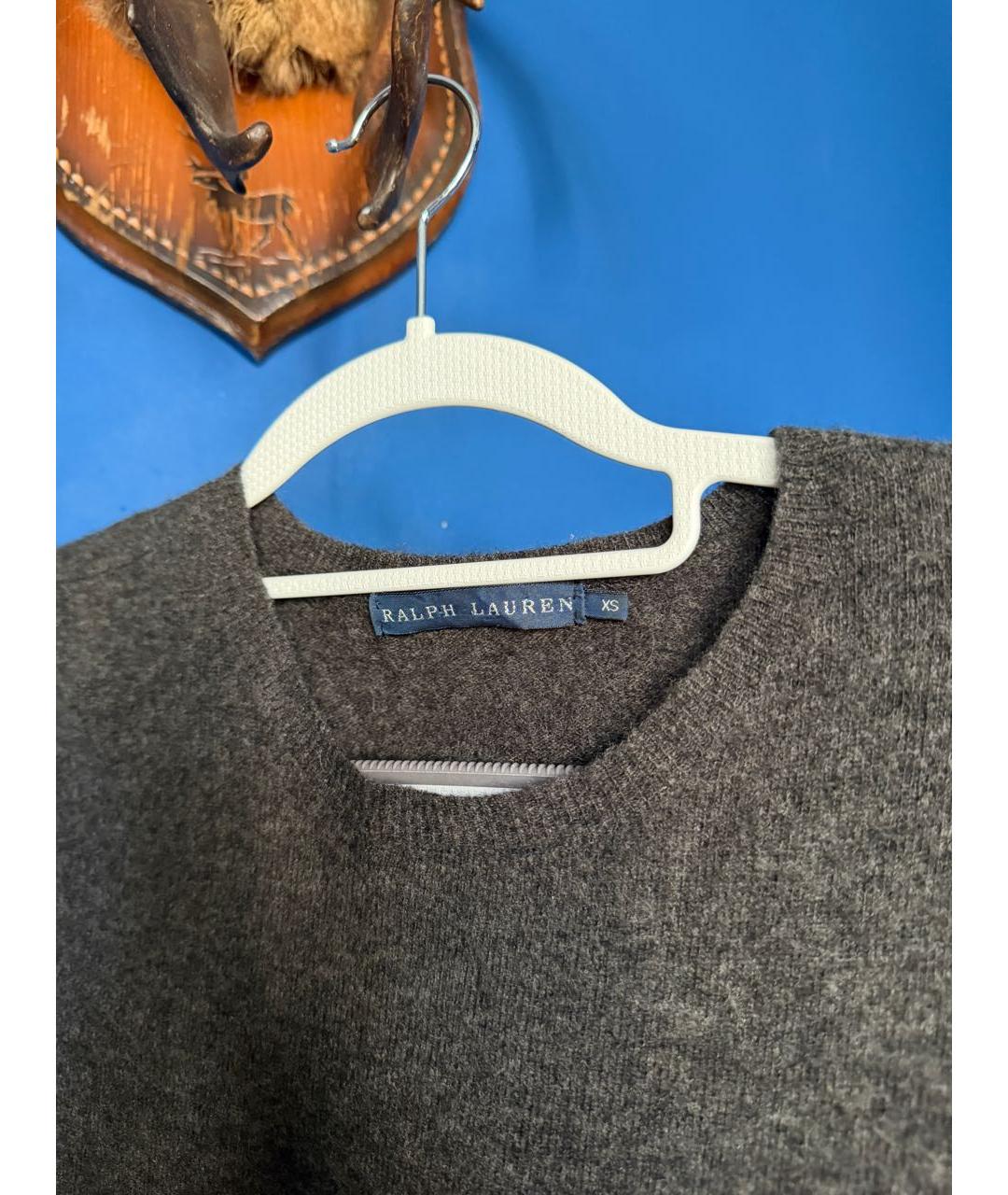 RALPH LAUREN Серое шерстяное повседневное платье, фото 3