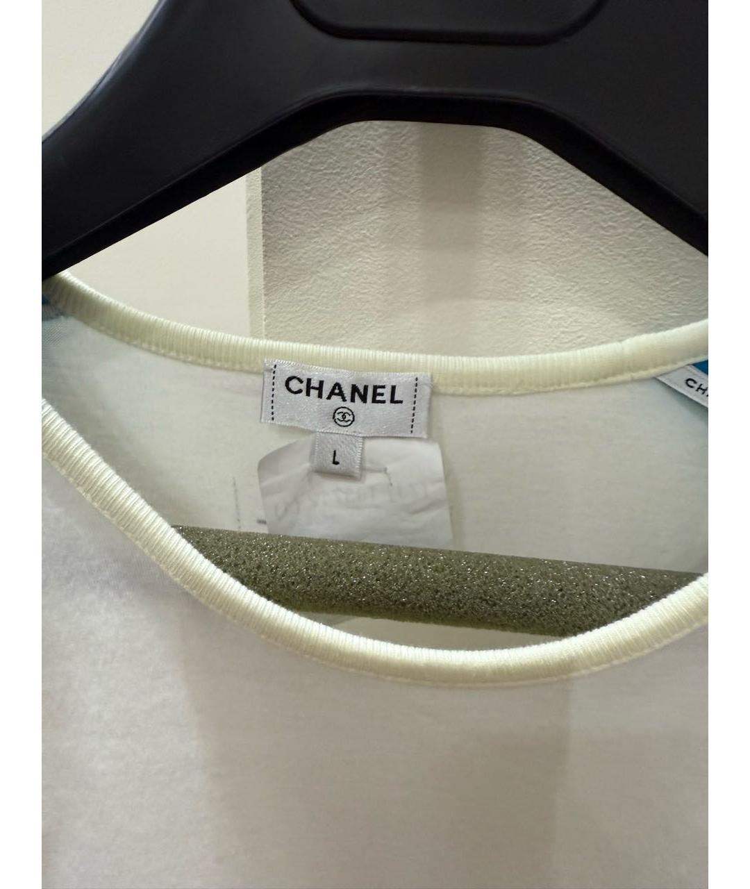 CHANEL Белая хлопковая футболка, фото 2