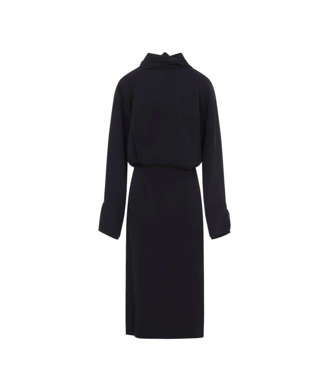 Carven Черное шелковое повседневное платье, фото 6