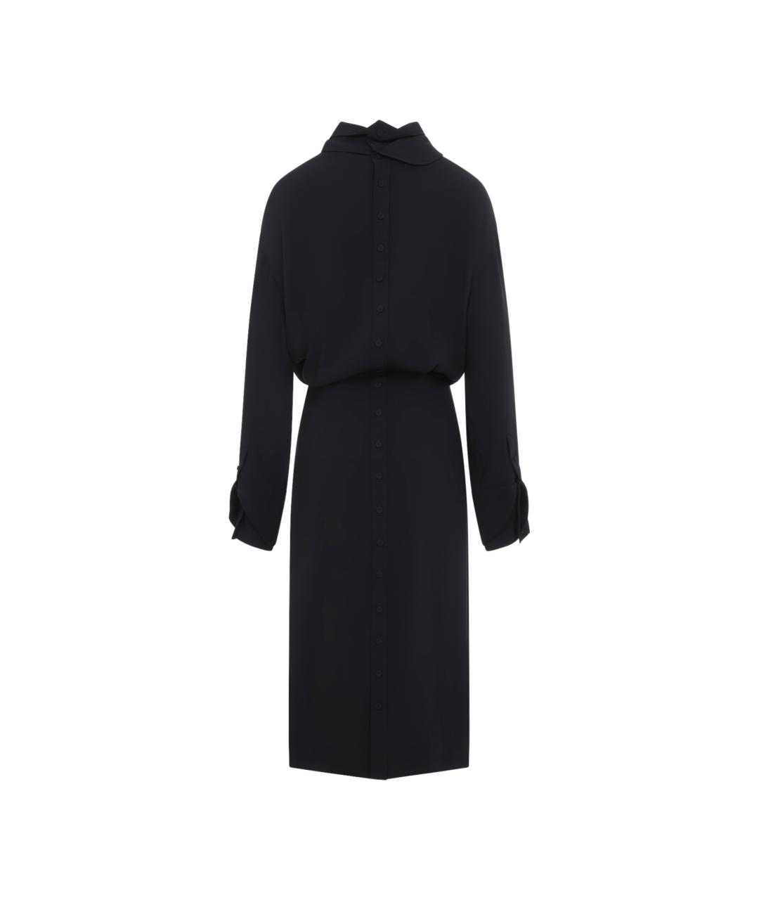 Carven Черное шелковое повседневное платье, фото 2