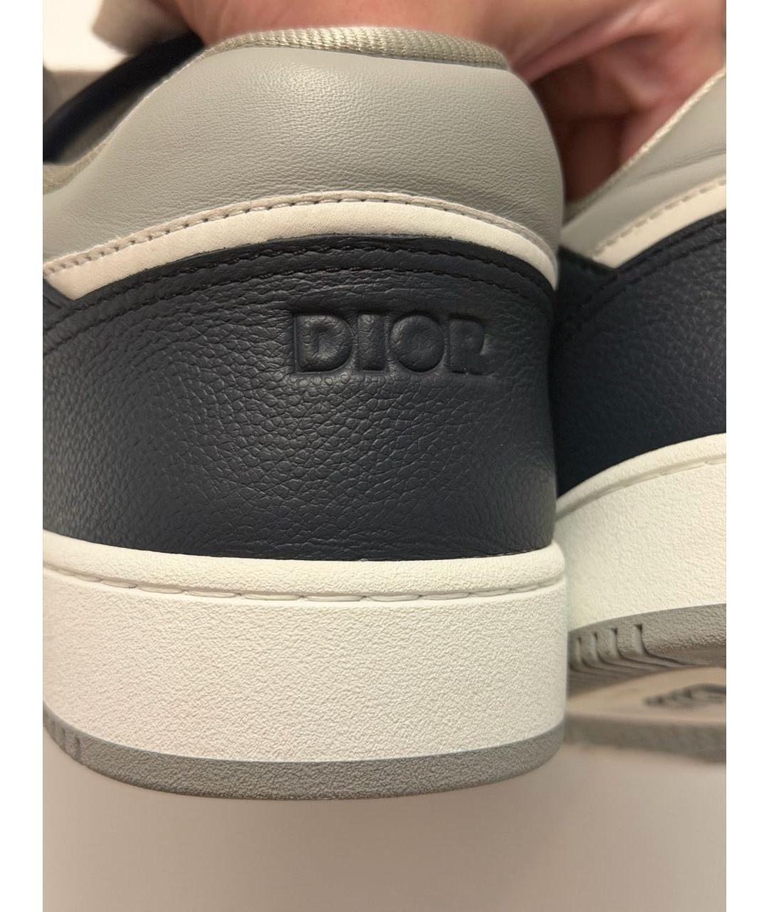 CHRISTIAN DIOR Темно-синие кожаные низкие кроссовки / кеды, фото 4