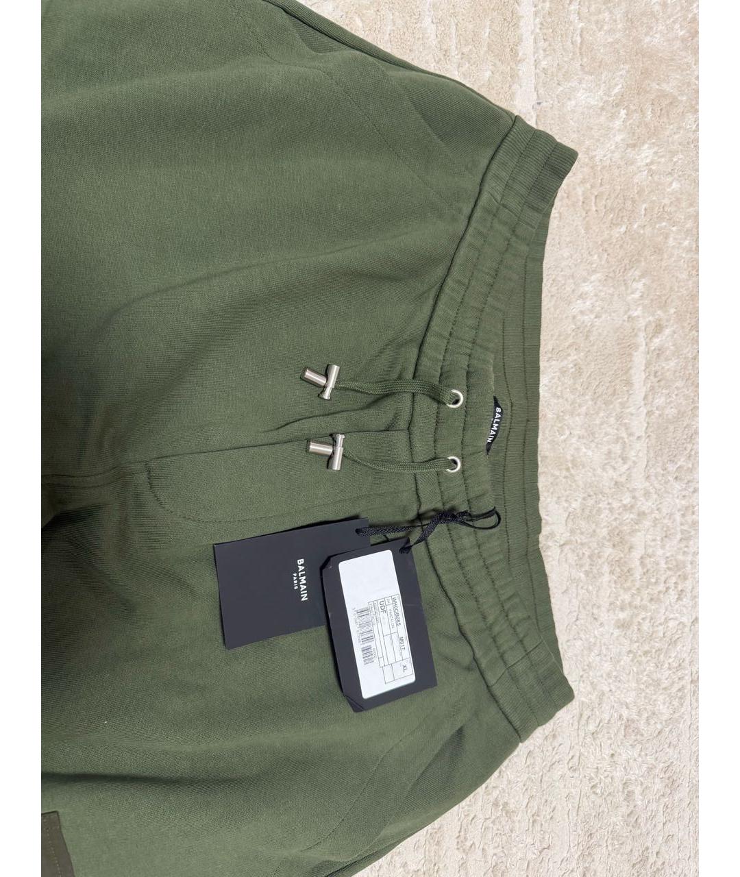 BALMAIN Хаки хлопковые повседневные брюки, фото 2