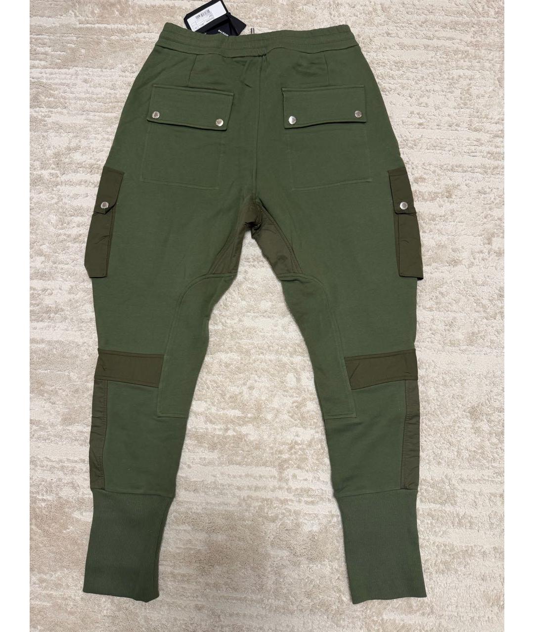 BALMAIN Хаки хлопковые повседневные брюки, фото 4