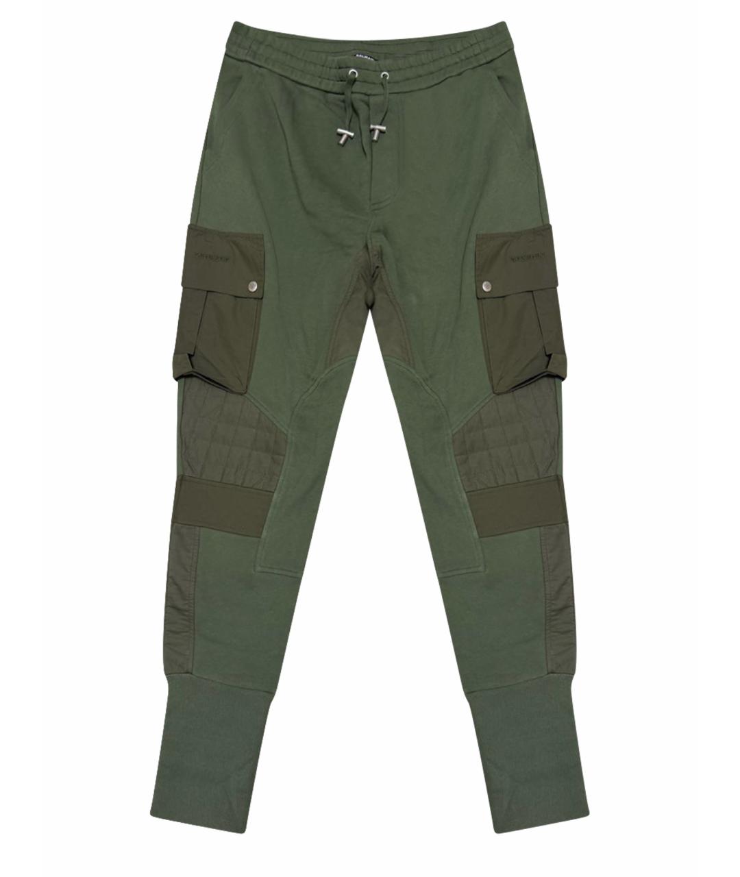 BALMAIN Хаки хлопковые повседневные брюки, фото 1