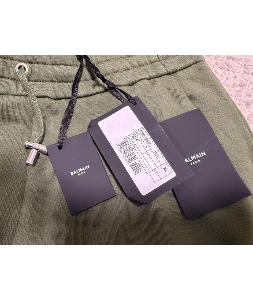 BALMAIN Хаки хлопковые повседневные брюки, фото 5
