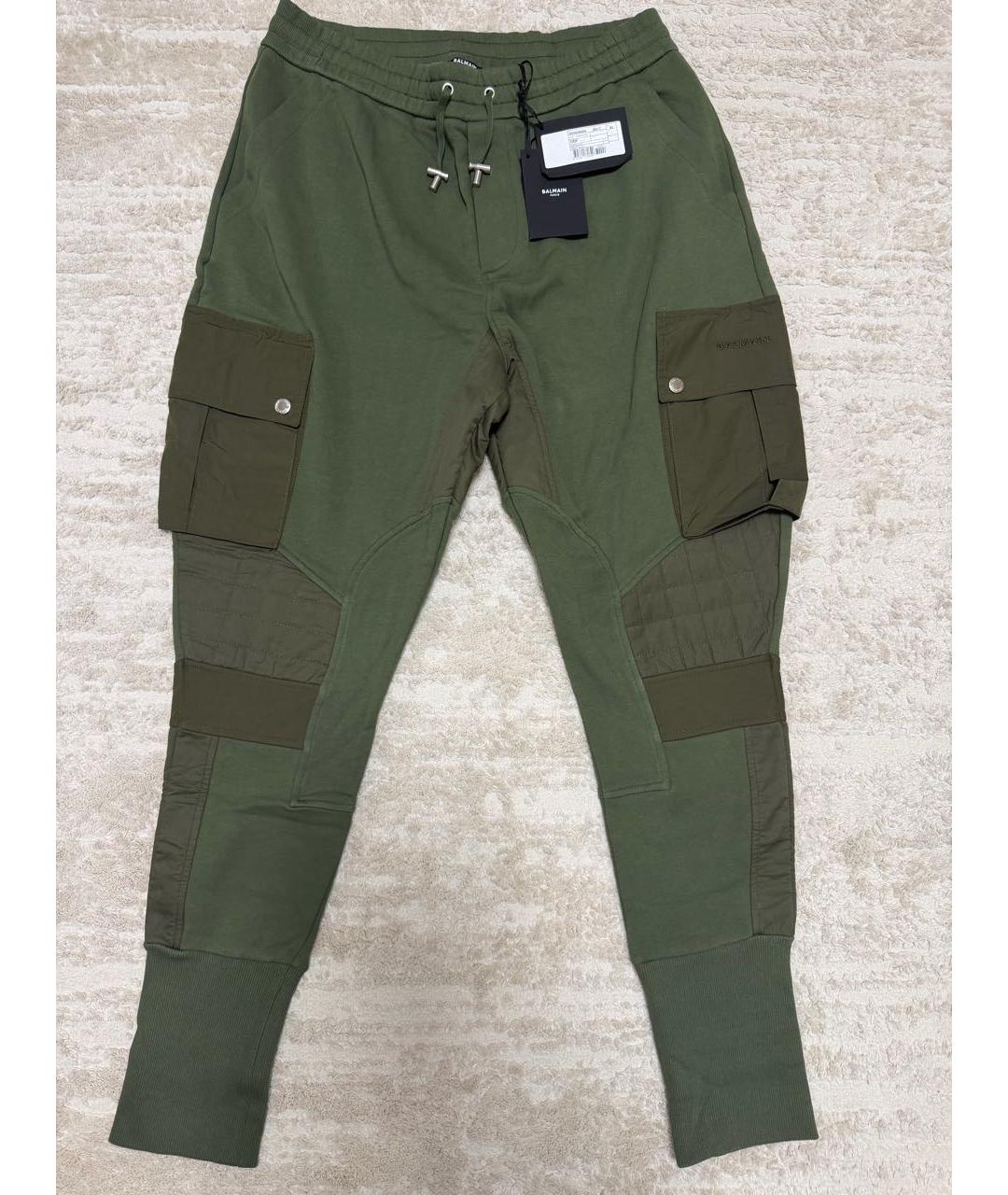 BALMAIN Хаки хлопковые повседневные брюки, фото 6