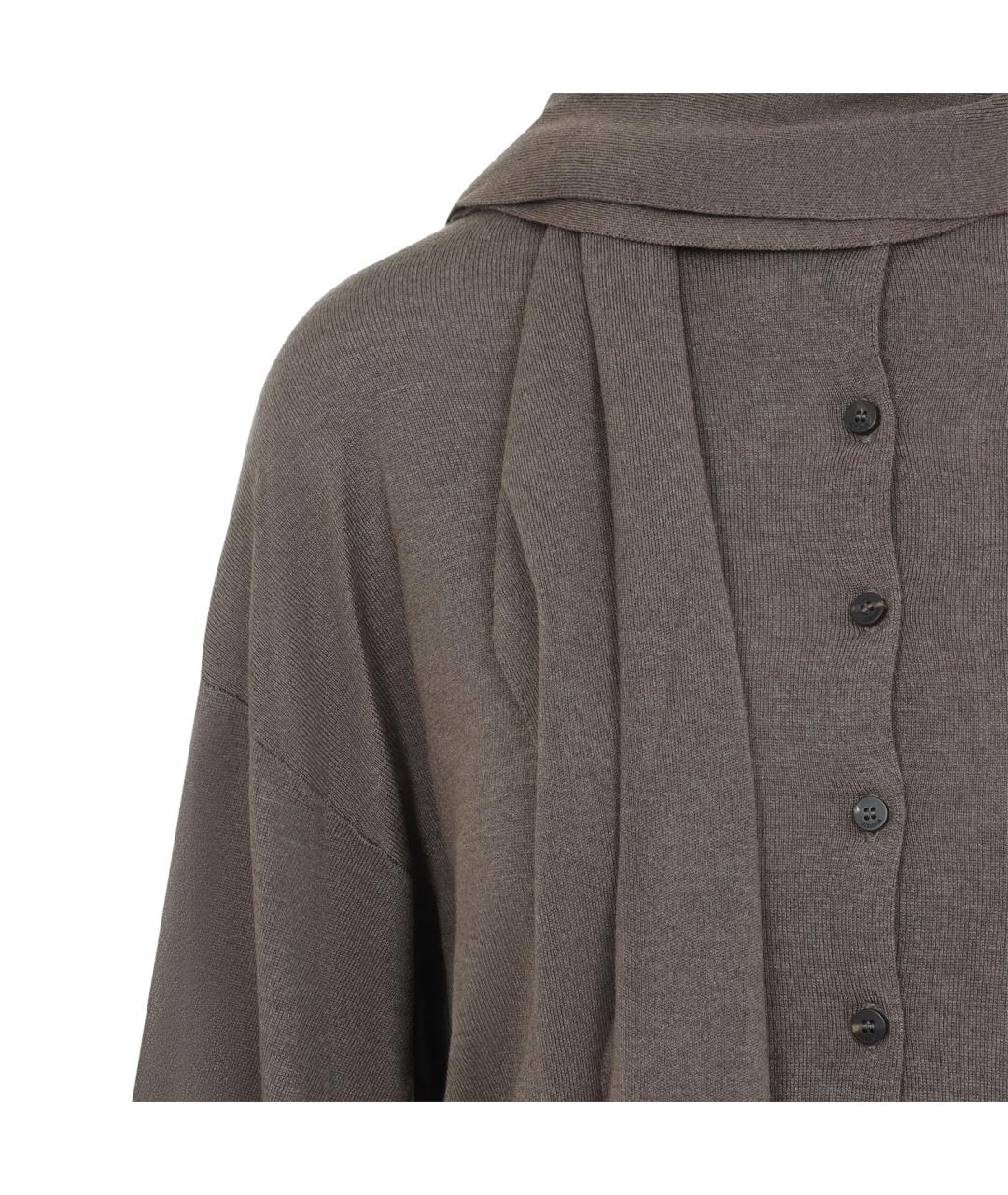JACQUEMUS Коричневый шелковый кардиган, фото 3