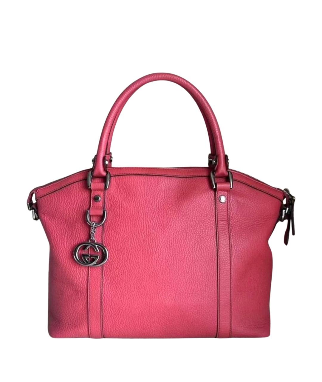 GUCCI Коралловая кожаная сумка тоут, фото 1