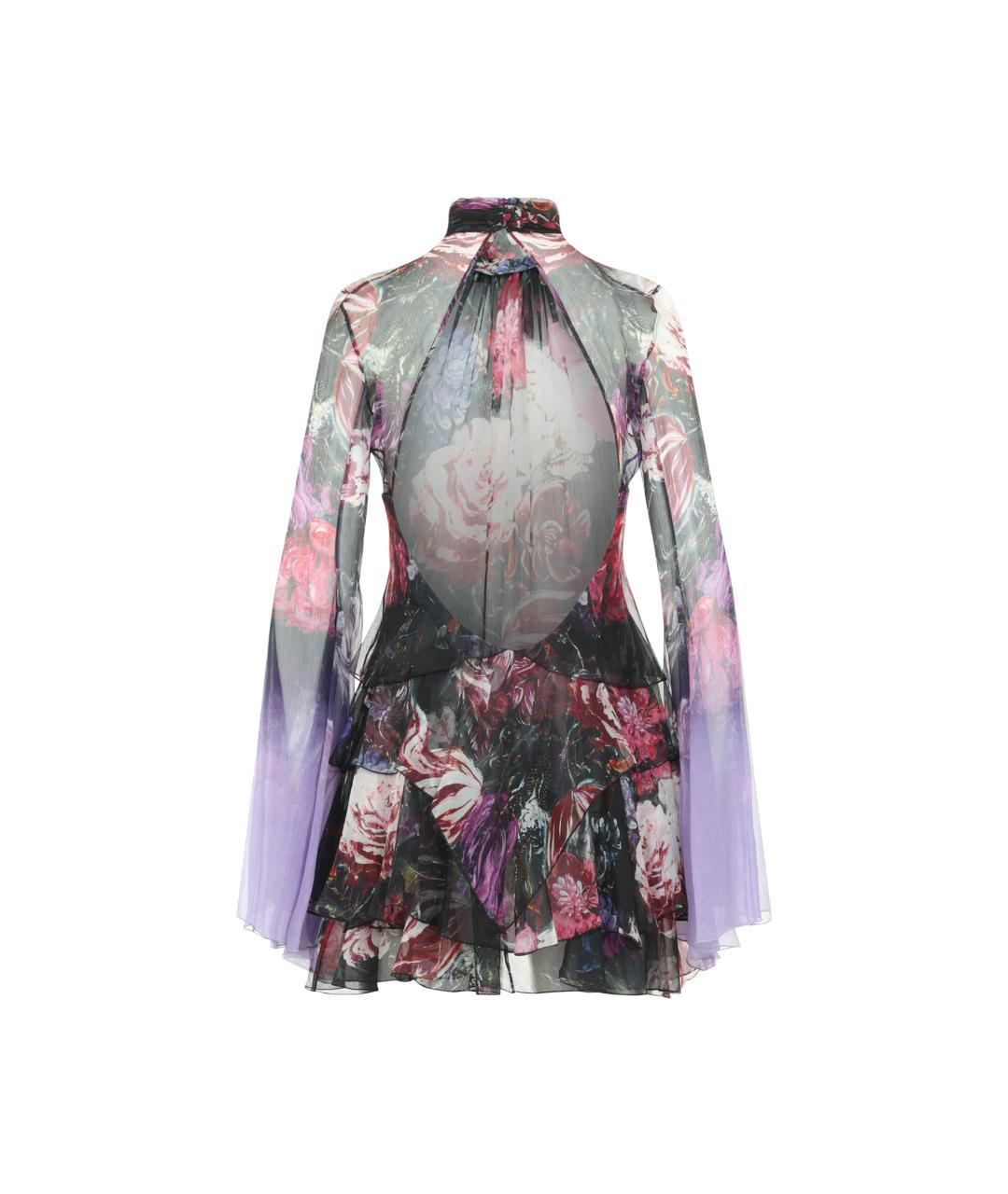 ROBERTO CAVALLI Мульти шелковое коктейльное платье, фото 2