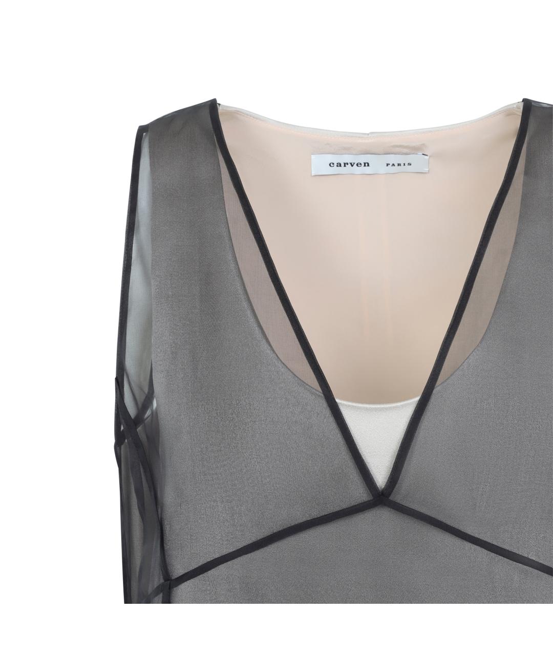 Carven Черное шелковое платье, фото 3