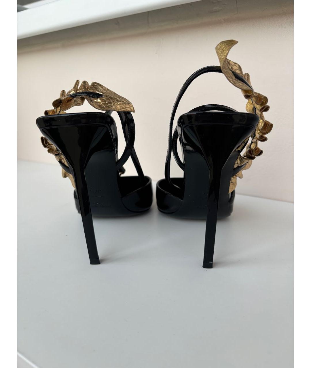 SAINT LAURENT Черные кожаные туфли, фото 4