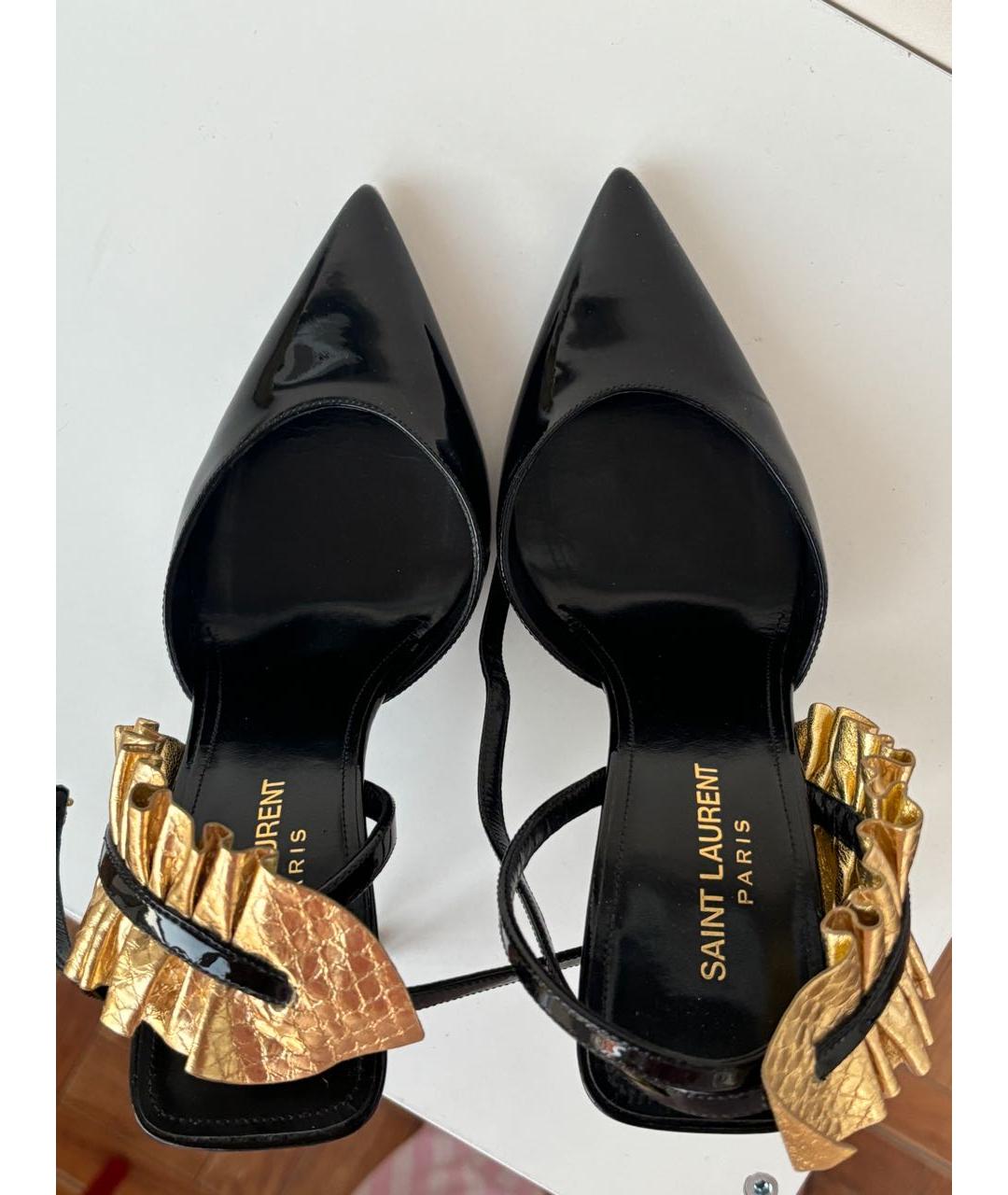 SAINT LAURENT Черные кожаные туфли, фото 3