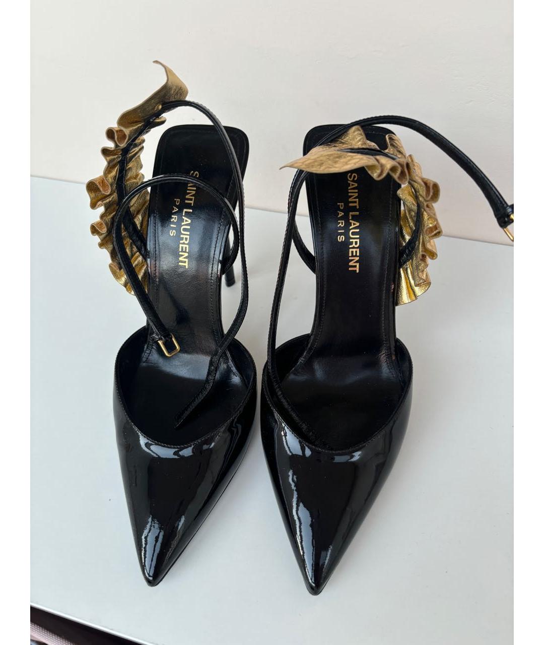 SAINT LAURENT Черные кожаные туфли, фото 5