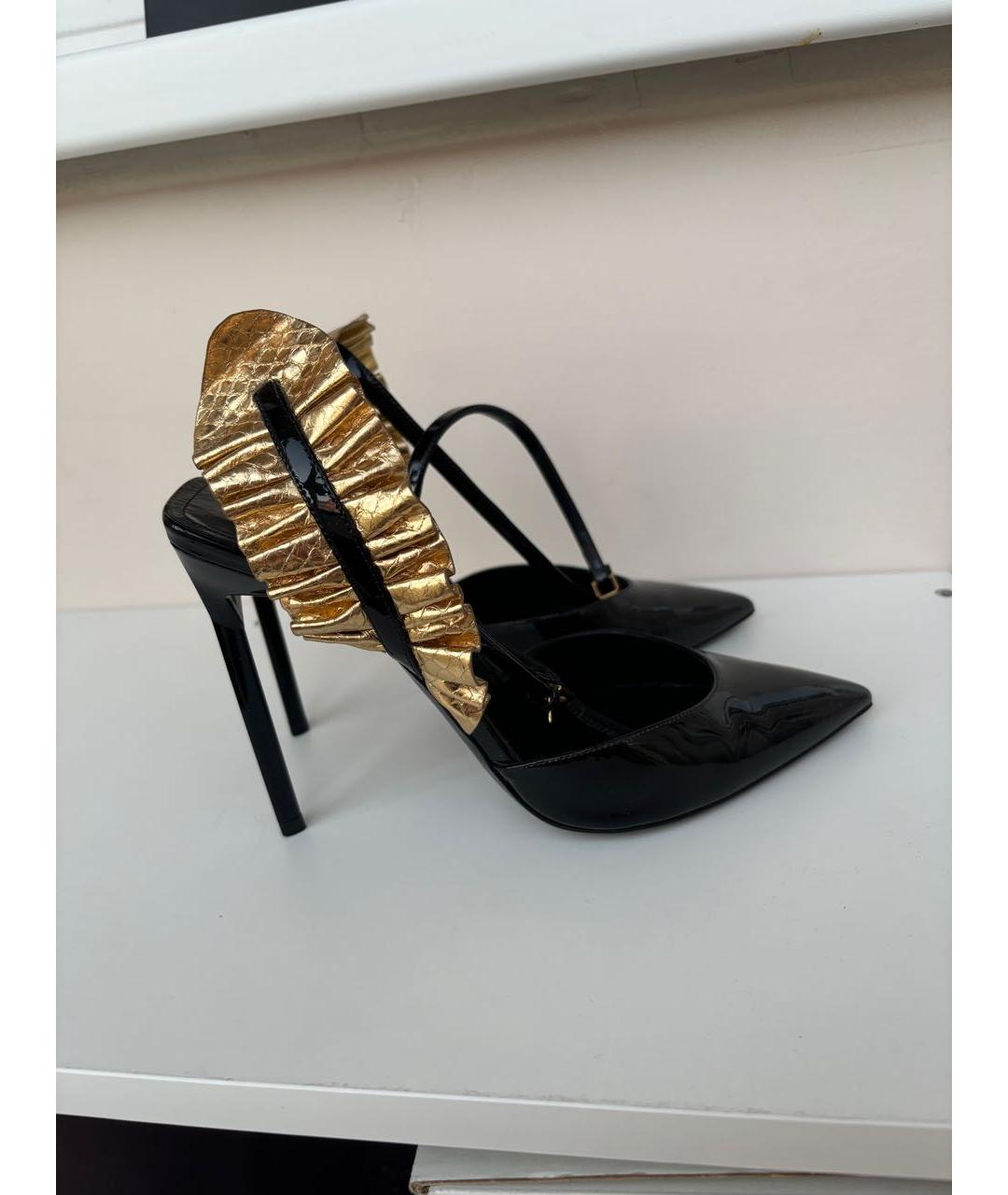 SAINT LAURENT Черные кожаные туфли, фото 9