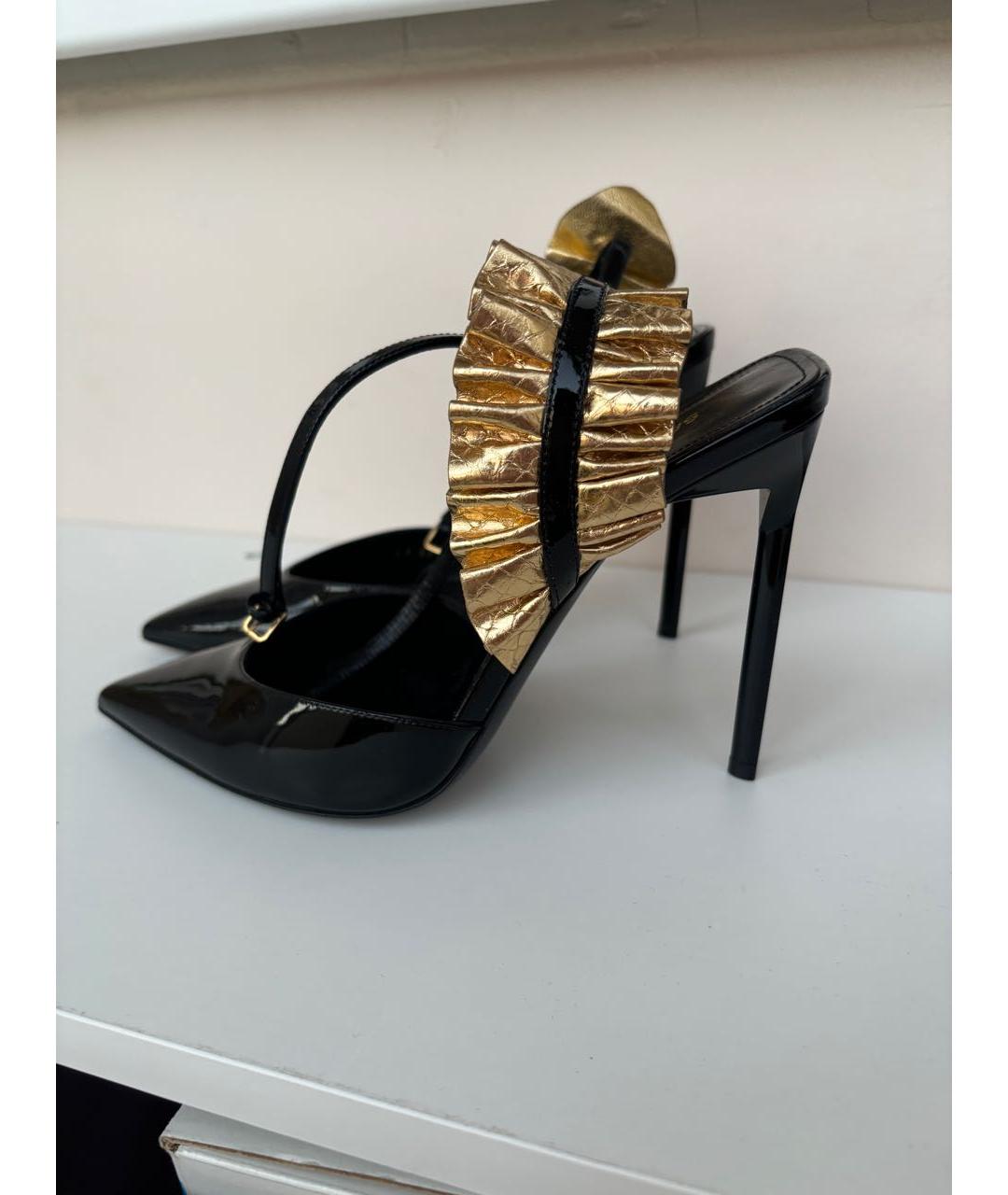 SAINT LAURENT Черные кожаные туфли, фото 6