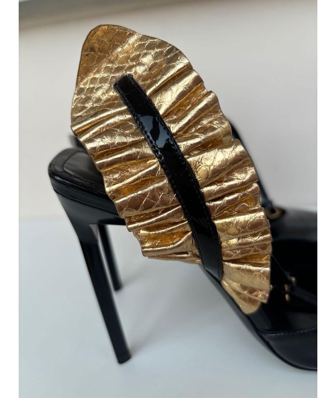 SAINT LAURENT Черные кожаные туфли, фото 7