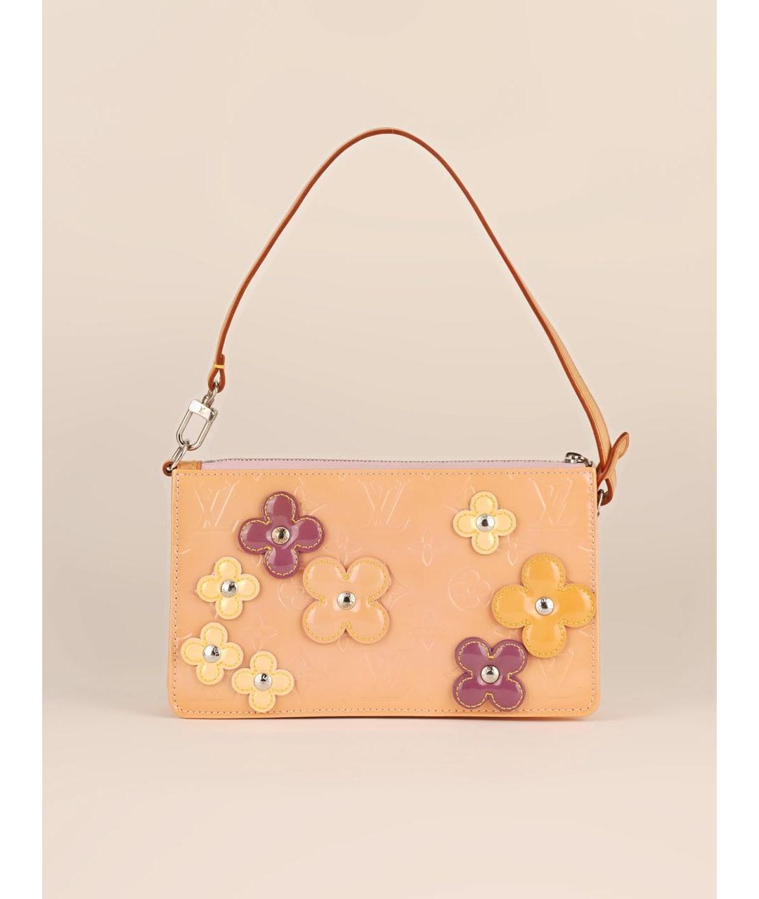 LOUIS VUITTON Оранжевая сумка с короткими ручками из лакированной кожи, фото 2