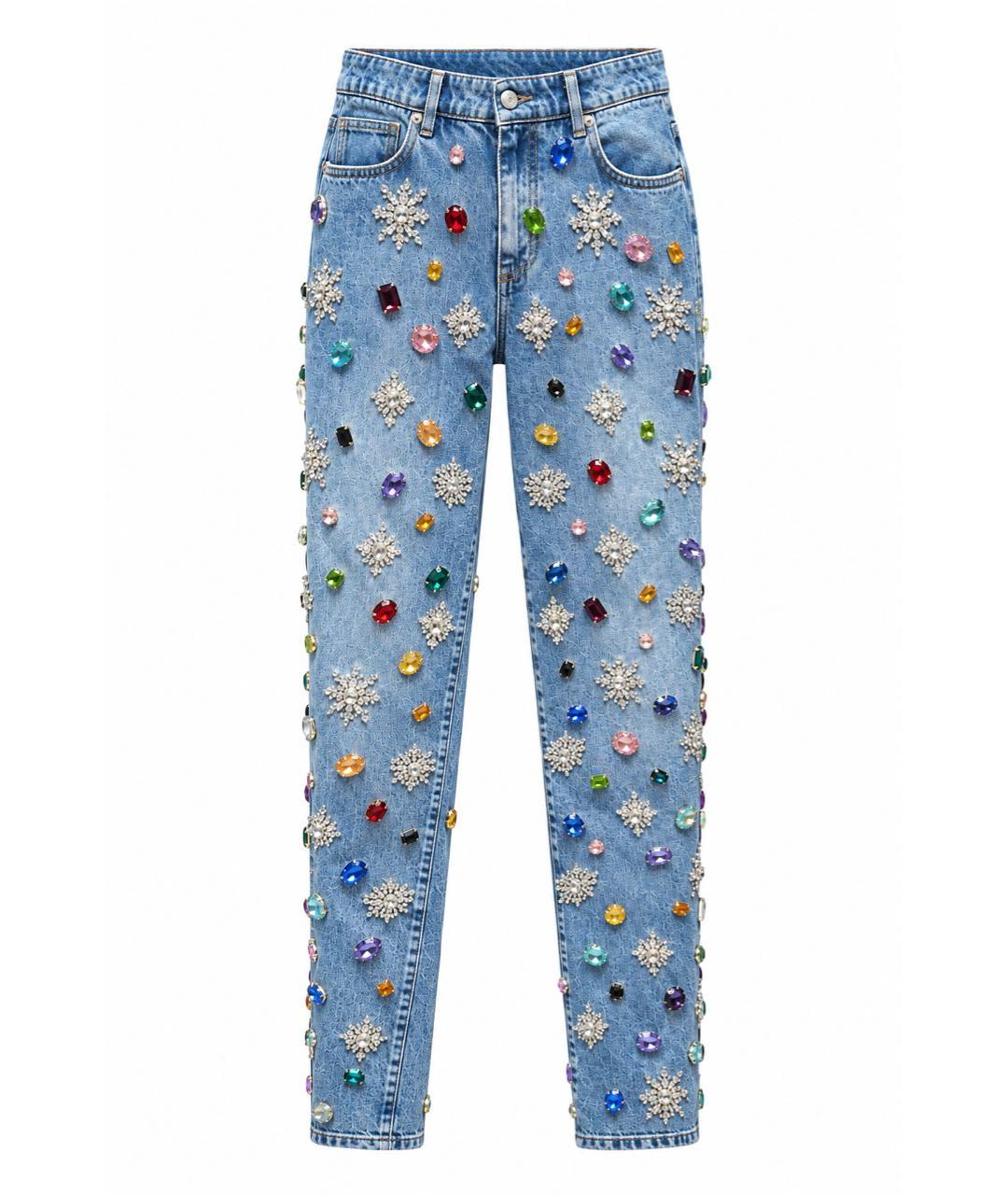 DOLCE&GABBANA Голубые хлопковые прямые джинсы, фото 1