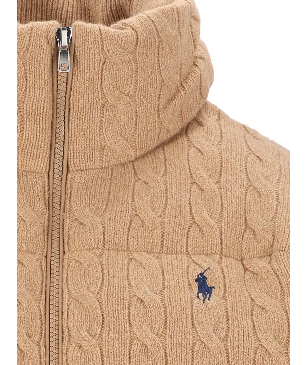 POLO RALPH LAUREN Бежевый шерстяной пуховик, фото 3