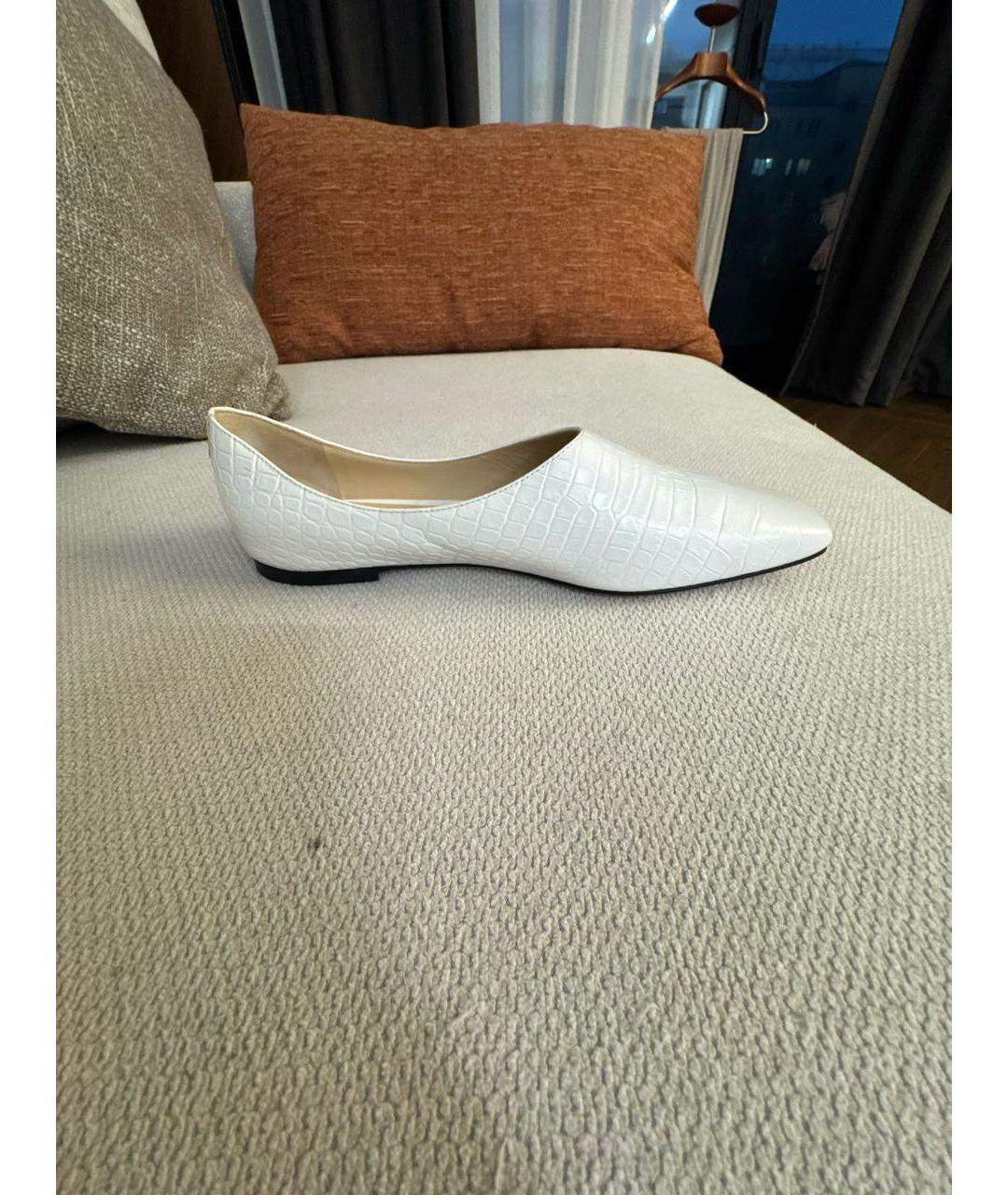 JIMMY CHOO Белые кожаные лоферы, фото 7