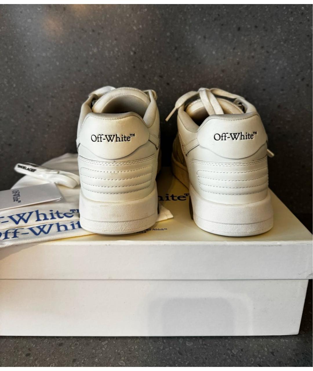 OFF-WHITE Белые кожаные высокие кроссовки / кеды, фото 3