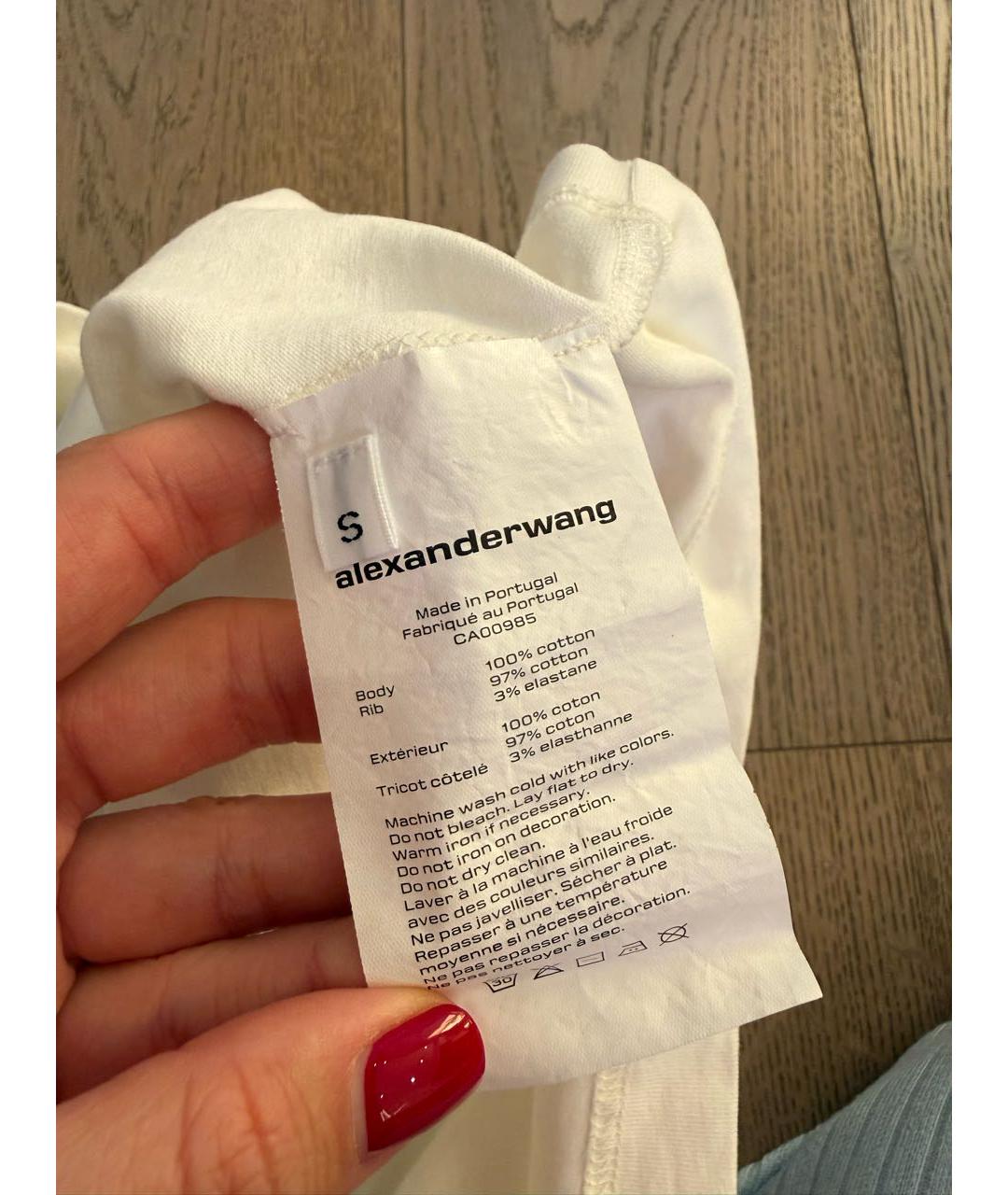 ALEXANDER WANG Белая хлопковая футболка, фото 4