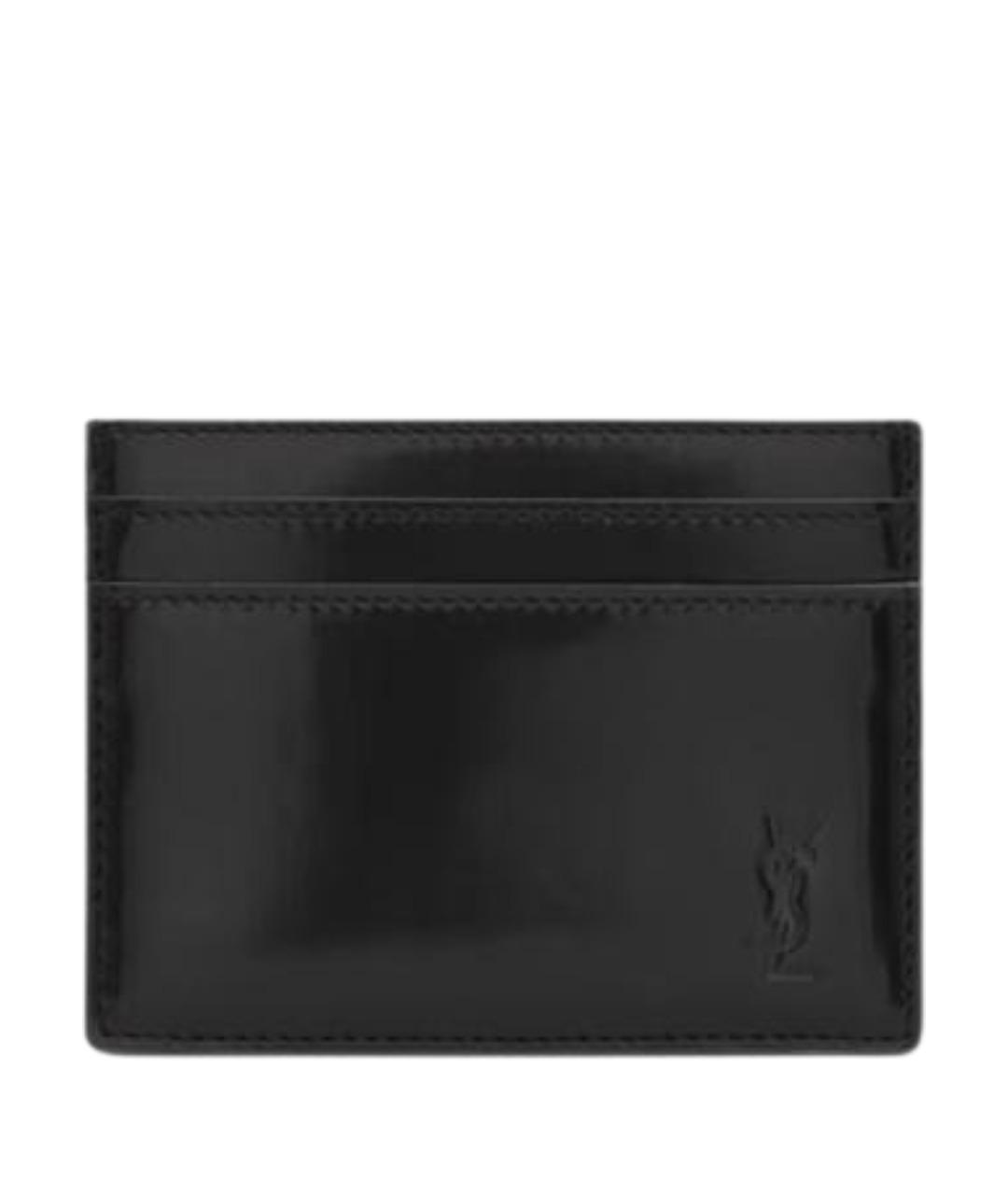 SAINT LAURENT Черный полиуретановый кардхолдер, фото 1