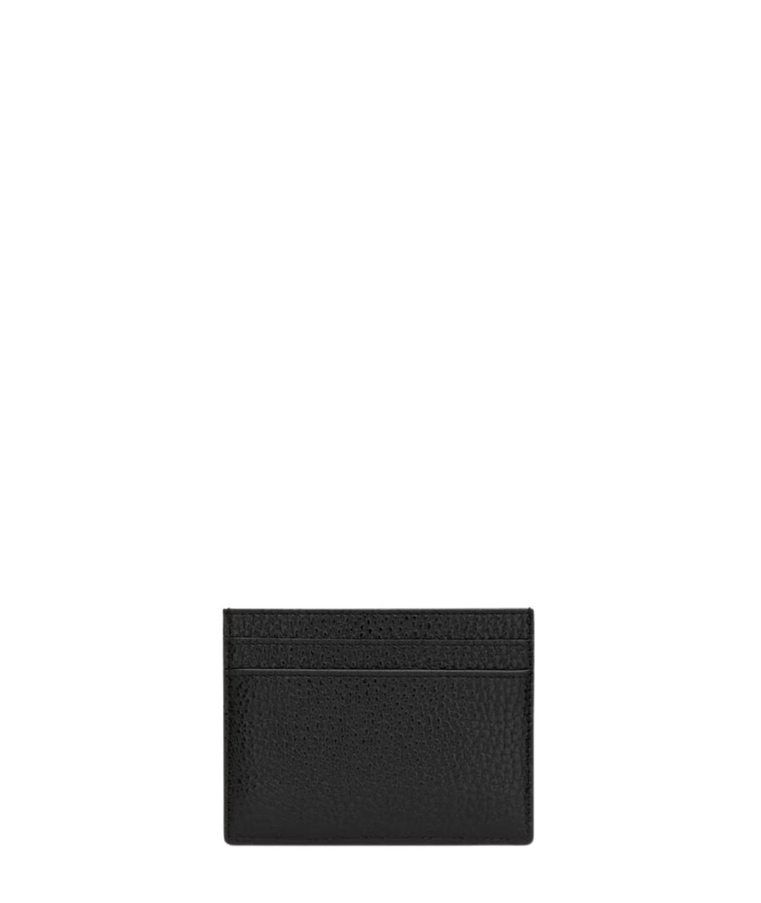 SAINT LAURENT Черный кожаный кардхолдер, фото 2
