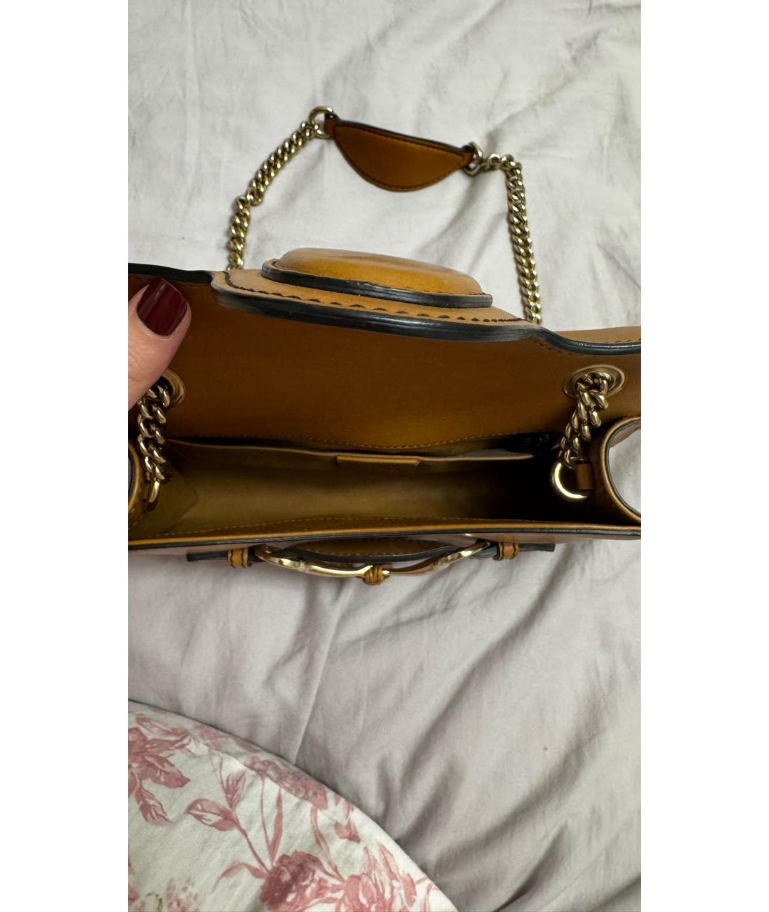 GUCCI Коричневая кожаная сумка через плечо, фото 4